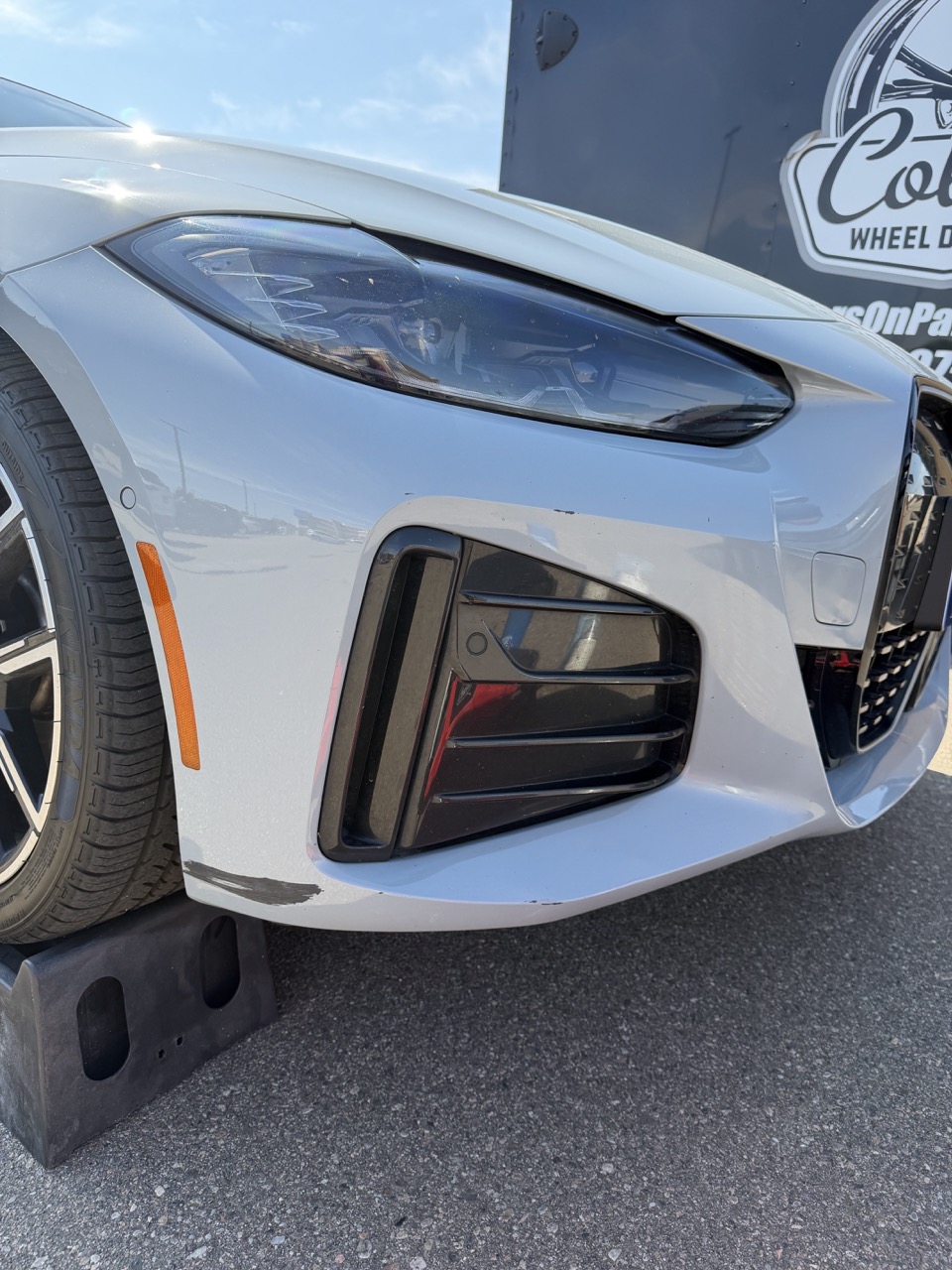 BMW bumper before repair