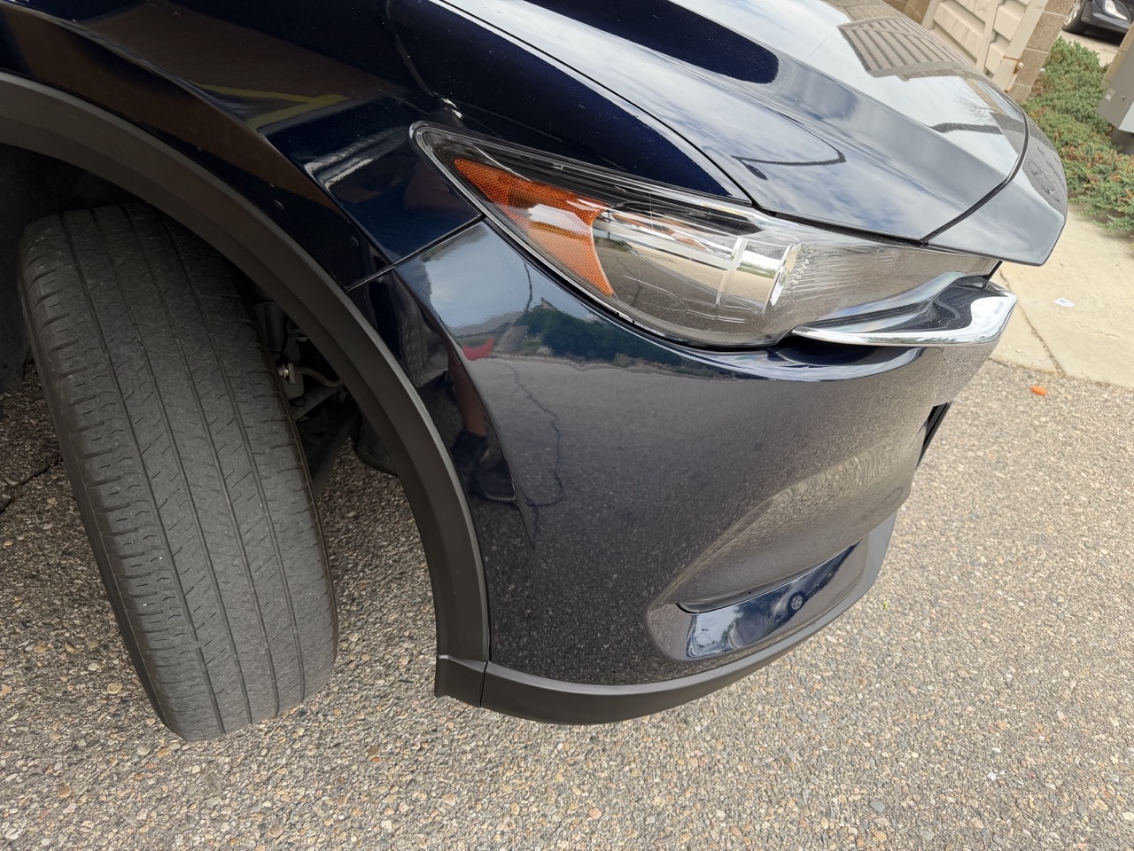 Mazda bumper after mobile repair